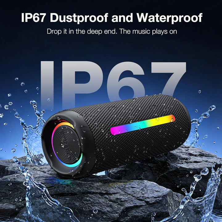 SMILEBOP Altavoz Bluetooth portátil inalámbrico, 40 W Super Bass co...