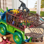 Camión de dinosaurio Triceratops 22 en 1 para niños de 3-5-7 4-8, camión transportador de dinosaurios con 18 figuras de dinosaurios jurásicos, 3 huevos de dinosaurio, 3, 4, 5, 6, 7, 8 años, regalos de cumpleaños para niños pequeños