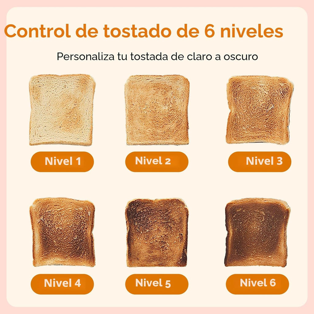 Tostadora de 2 rebanadas con pantalla táctil inteligente, ranura ancha, acero inoxidable