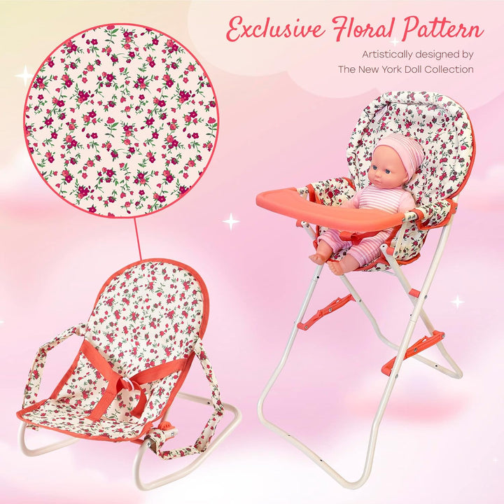 Conjunto de accesorios para muñeca bebé floral, cuna para muñeca de...