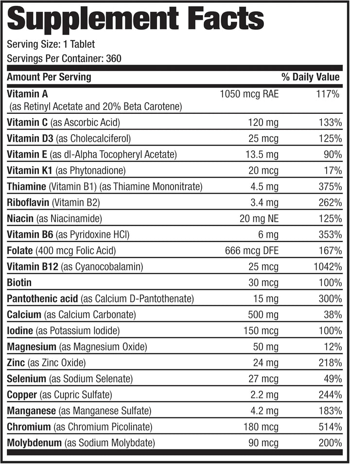 Bronson ONE Daily Multivitamínico Multimineral Completo 50+ para mu...