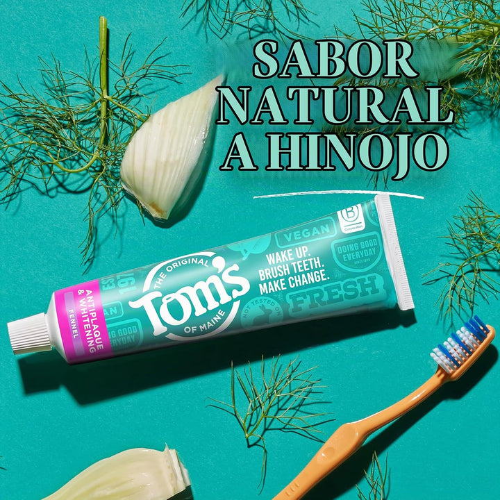 Tom's of Maine Pasta de dientes antiplaca y blanqueadora, sin f...