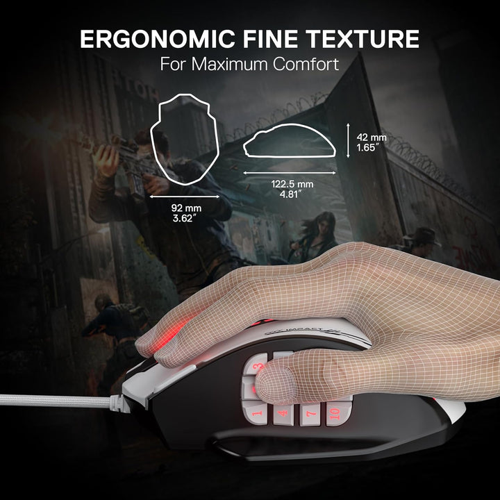 Redragon M908 Impact RGB MMO Mouse para juegos, ratón ergonómico co...