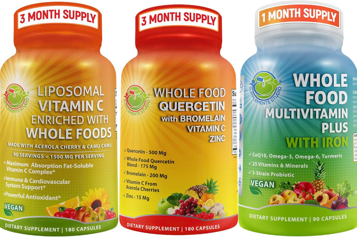 Vitaminas diarias completas \u2013 Quercetina con suplemento de bro...