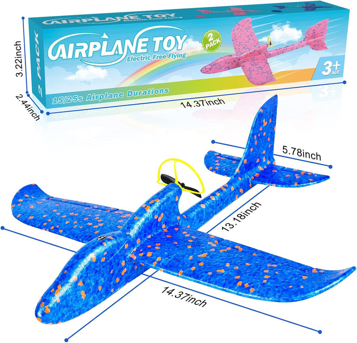 Fuwidvia Juguete de Avión de Espuma Eléctrico, Paquete de 2 LED 15\...