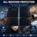 Alfombrillas LED para automóvil con control de aplicación, 100 modos de luz RGB, luces interiores de luz de estrellas de ajuste universal, impermeables, lavables, accesorios de automóvil para un