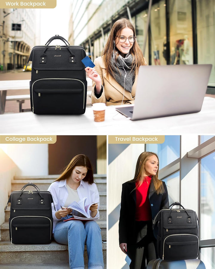 LOVEVOOK Mochila para laptop para mujer, viaje con compartimento, r...