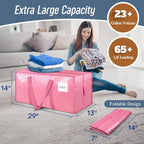 Paquete de 6 bolsas de mudanza grandes extra resistentes con cremallera fuerte y asas cómodas, bolsas de almacenamiento de ropa resistentes y duraderas, contenedores tipo tote, cajas de embalaje para