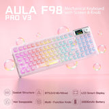 AULA F98 Pro V3 Teclado mecánico inalámbrico con pantalla y perilla...