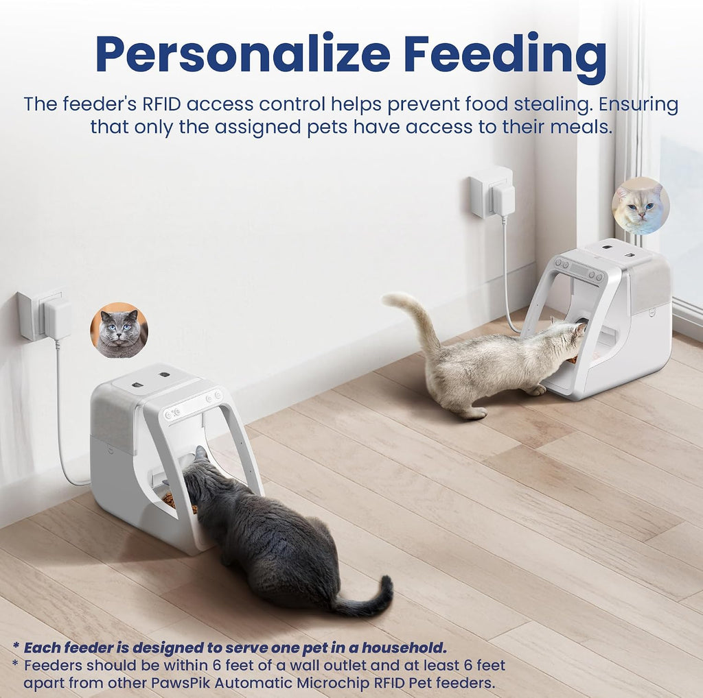 Comedero automático para gatos Microchip RFID, 16 tazas, color