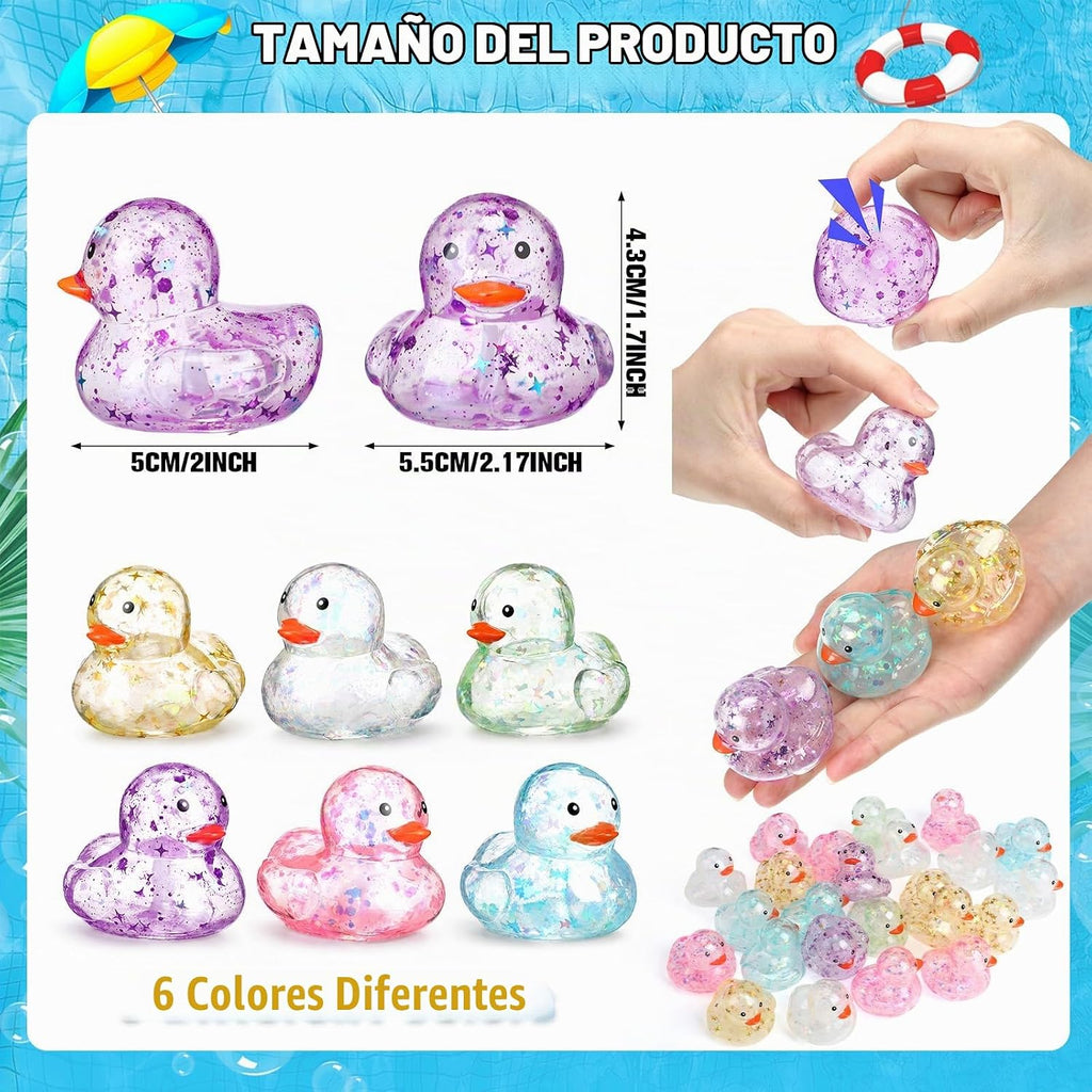 Lunmon 24 patos de goma de verano a granel chirriantes flotantes de baño