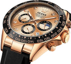OLEVS Relojes Cronógrafo Masculinos de Moda Empresarial Analógico Quartz Reloj de Pulsera para Hombre, Cinturón de Silicona a prueba de agua con Luminiscente, Calendario