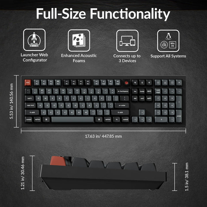 Keychron V6 - Teclado mecánico con cable de tamaño completo 8K con...