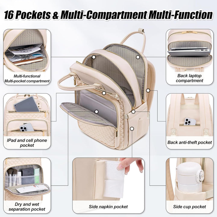 Mochila Tealari para laptop para mujeres, mochila para laptop de 15...