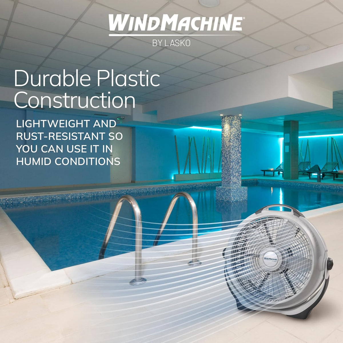 Ventilador Lasko Wind Machine, ventilador circulador de aire con 3...