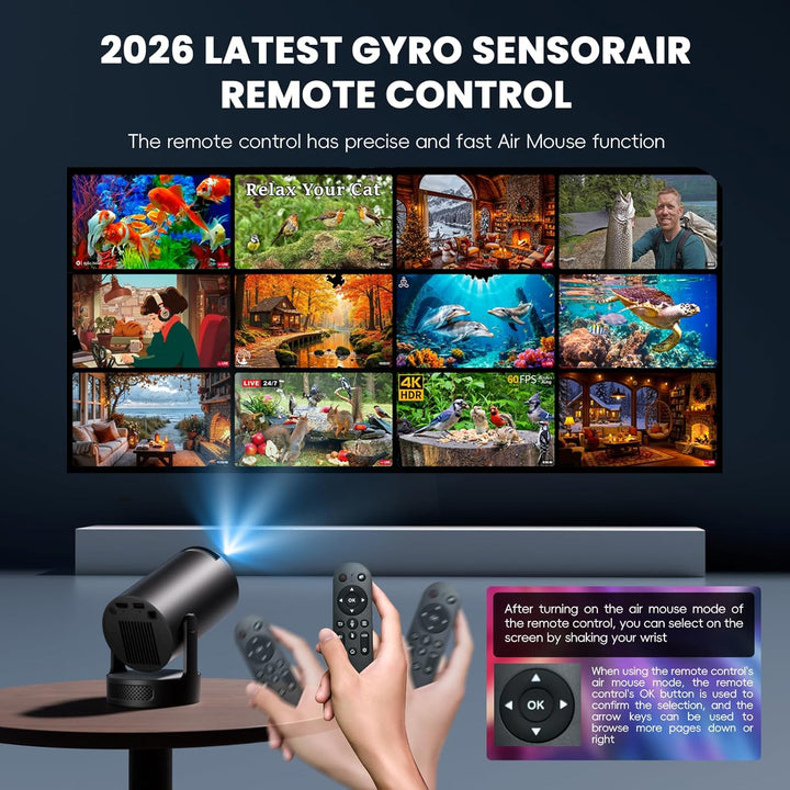 [Aplicaciones integradas y actualizado 2026] Mini proyector con WiF...