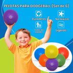Bolas de esquivar y pelotas de juegos, juego de bolas de esquivar para niños y adultos, pelotas de patada y balonmano que rebotan para juegos al aire libre y en interiores - Incluye bomba y
