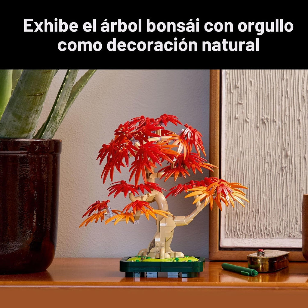 LEGO Botanicals 10348 - Kit de construcción de árbol bonsái de arce rojo japonés para adultos mayores de 18 años – Decoración única del hogar para habitación u oficina – Idea de regalo de inauguración de la casa para el nuevo hogar – Decoración de plantas