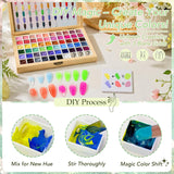 GZIXBDA Paleta de esmaltes de gel y herramientas de 57 colores | Pi...