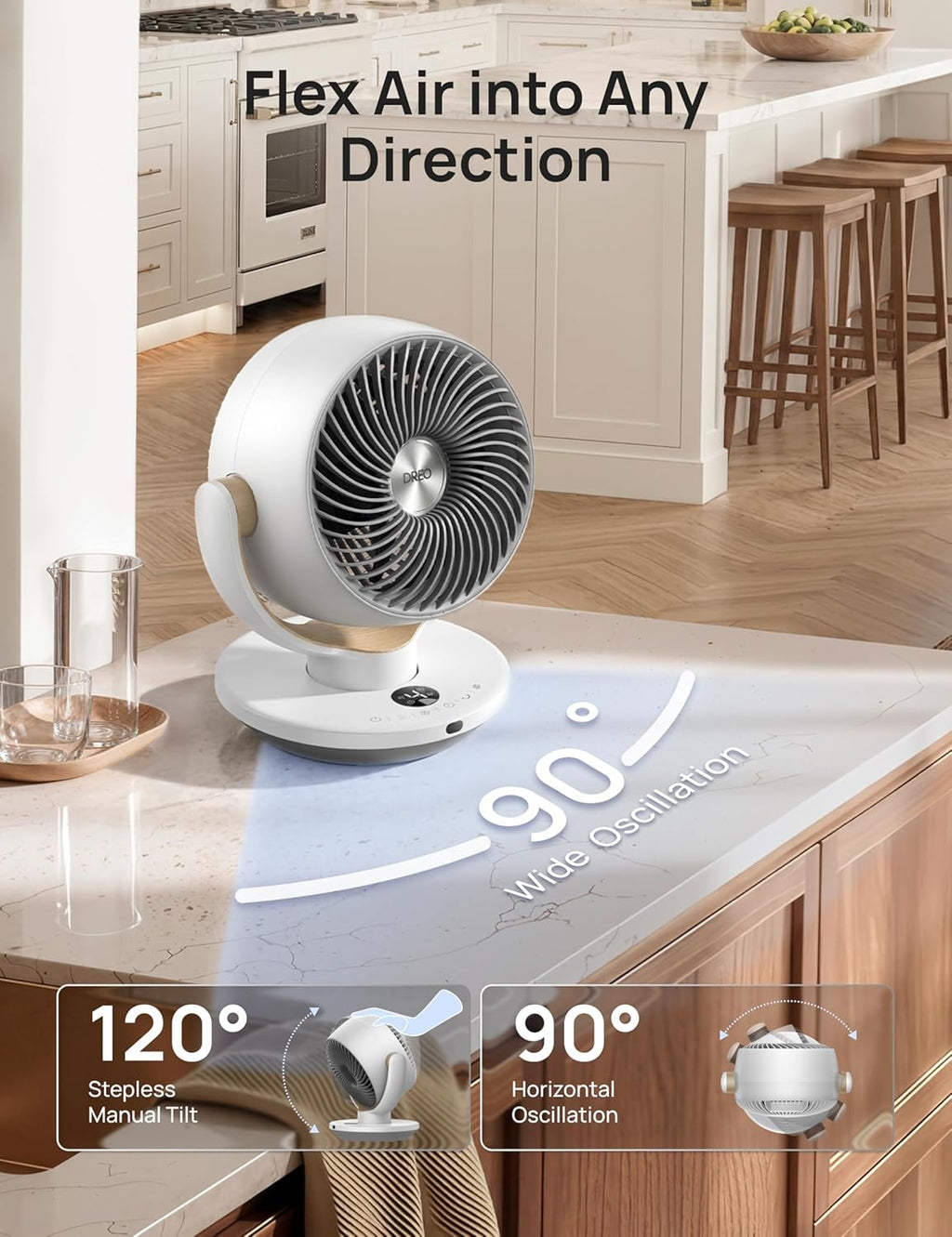 Dreo Ventilador para dormitorio, ventiladores circuladores de aire...