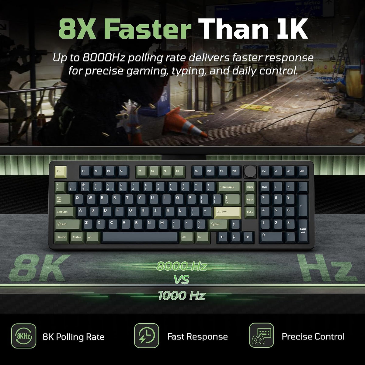 Keychron J11 Ultra 8K, teclado mecánico inalámbrico de aluminio completo al