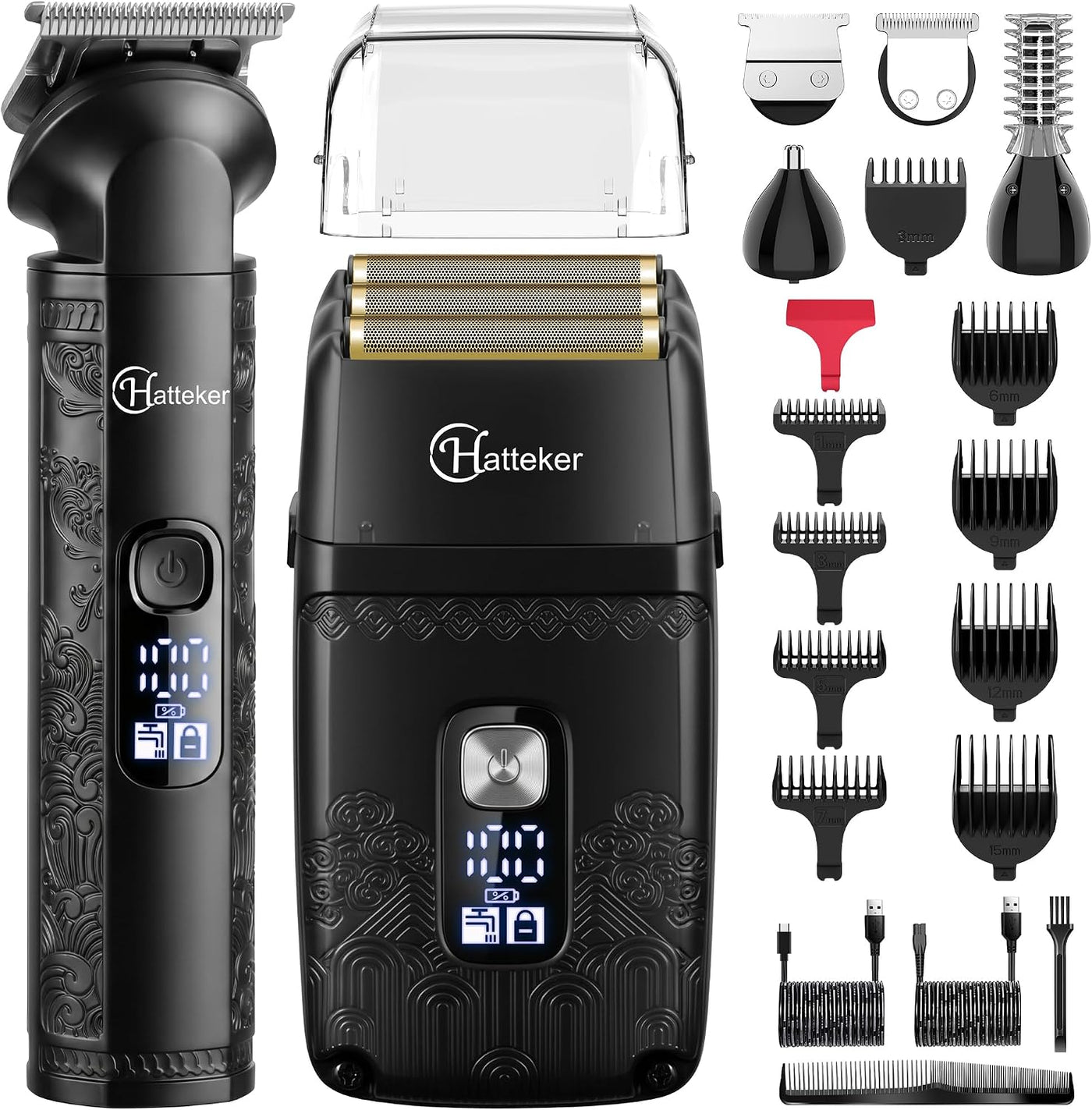 Hatteker Maquinilla de afeitar eléctrica profesional para hombres,...