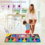 Alfombrillas musicales de piano para niños con 25 sonidos musicales, juguetes musicales, teclado de piano para bebé, alfombra, manta de animal, tapete táctil, juguetes de educación temprana para niñas