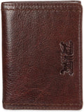 Levi's Billetera triple de cuero de puntada pesada para hombre, marrón, talla única