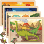 SYNARRY Rompecabezas de madera de dinosaurios, animales