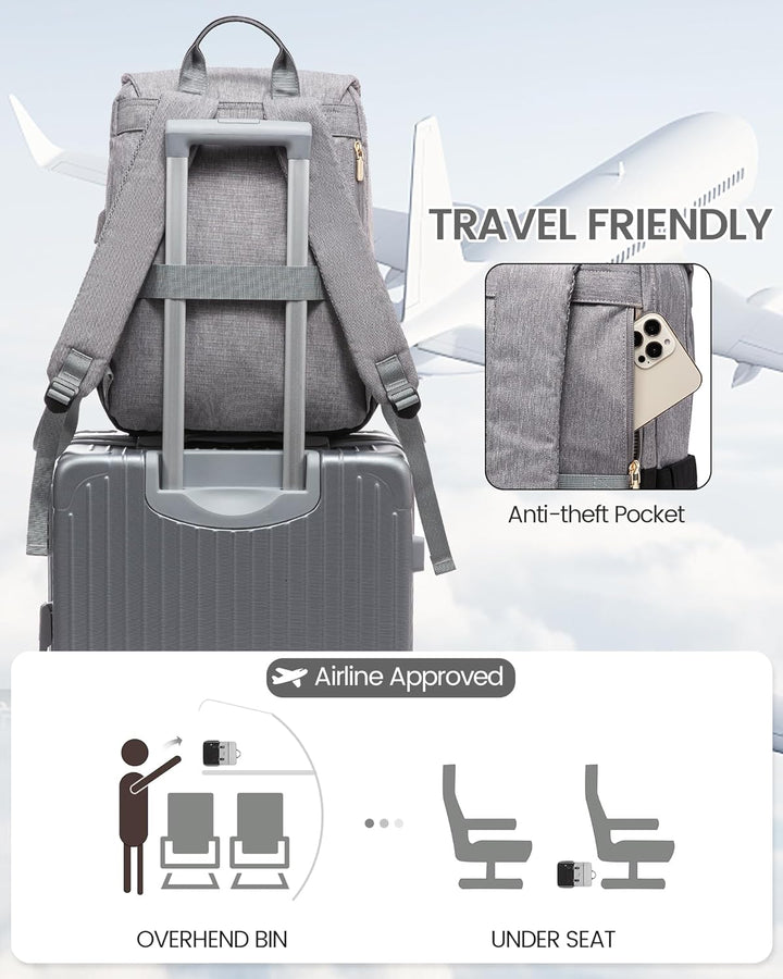 LOVEVOOK Mochila para computadora portátil para mujer, mochila de v...