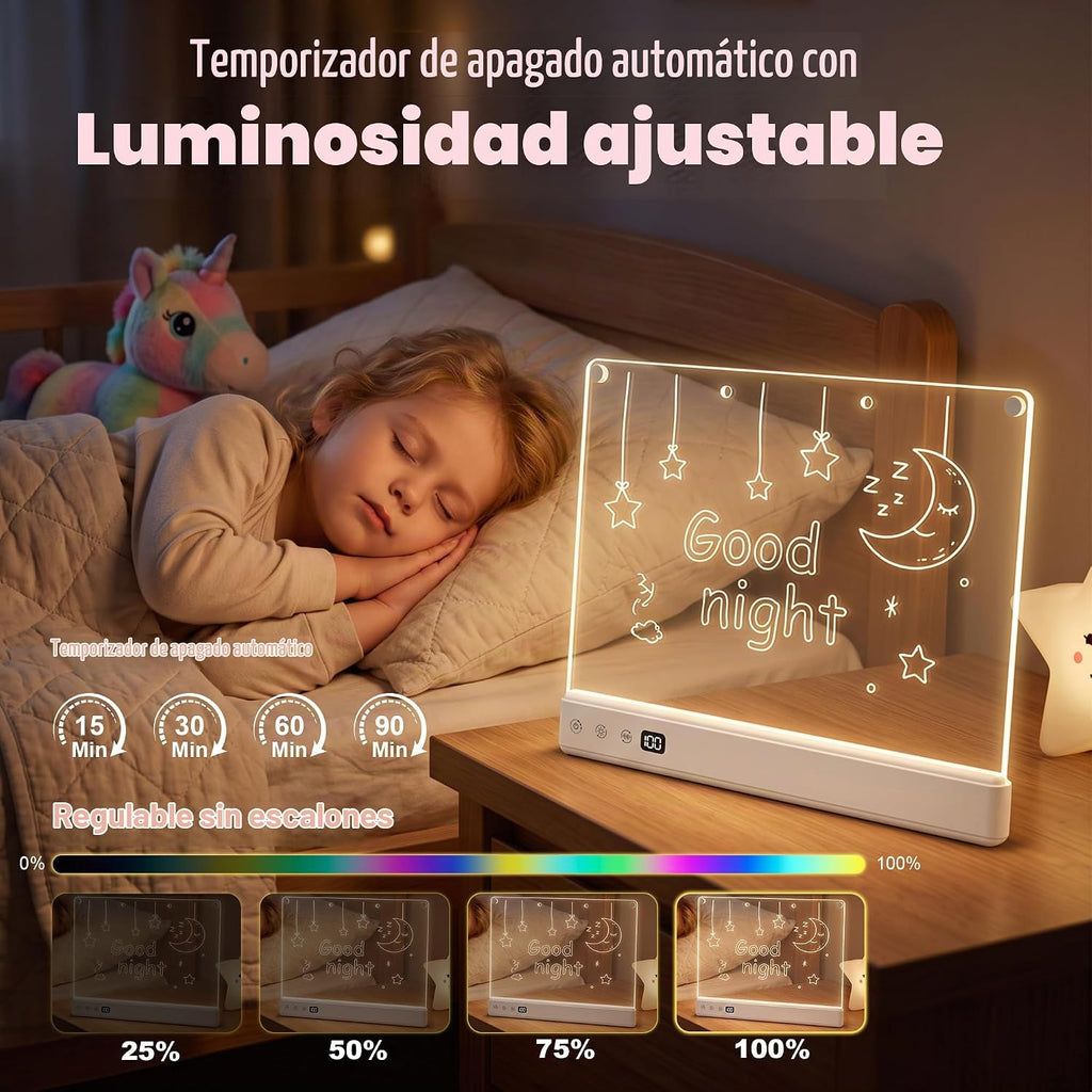 Tablero de dibujo LED recargable para niños, regalo de cumpleaños y Navidad