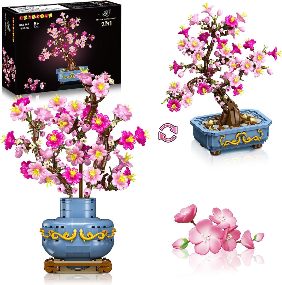 HOGOKIDS Juego de construcción de bonsái de flores de