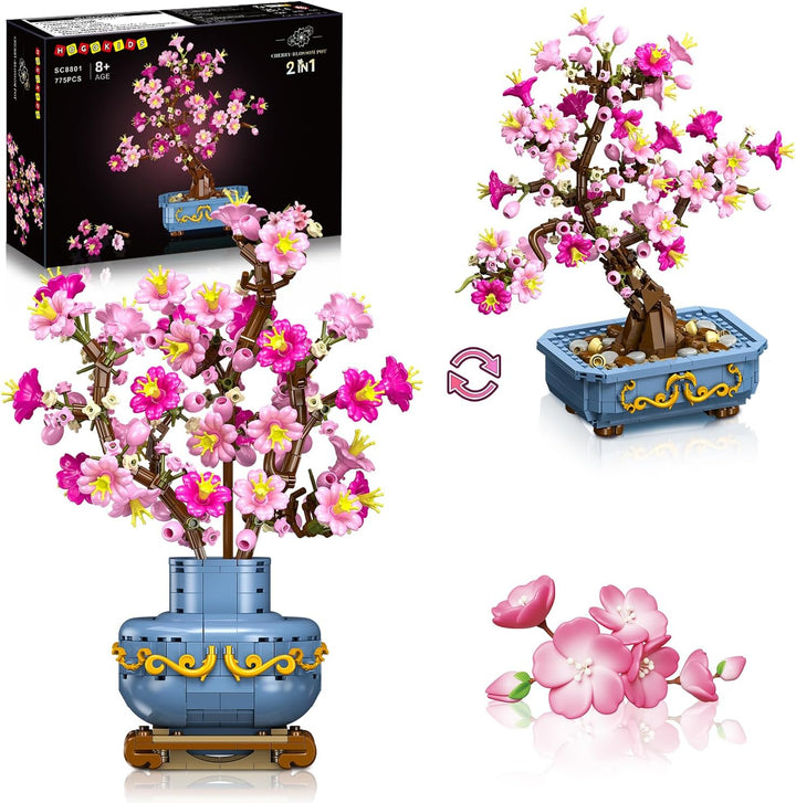 HOGOKIDS Juego de construcción de bonsái de flores de