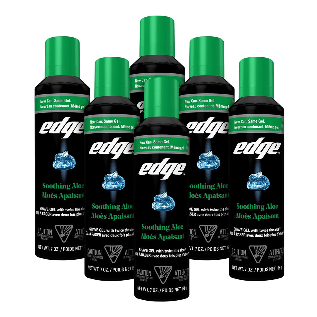 Edge Gel de afeitado para hombres, aloe calmante con dos veces el a...