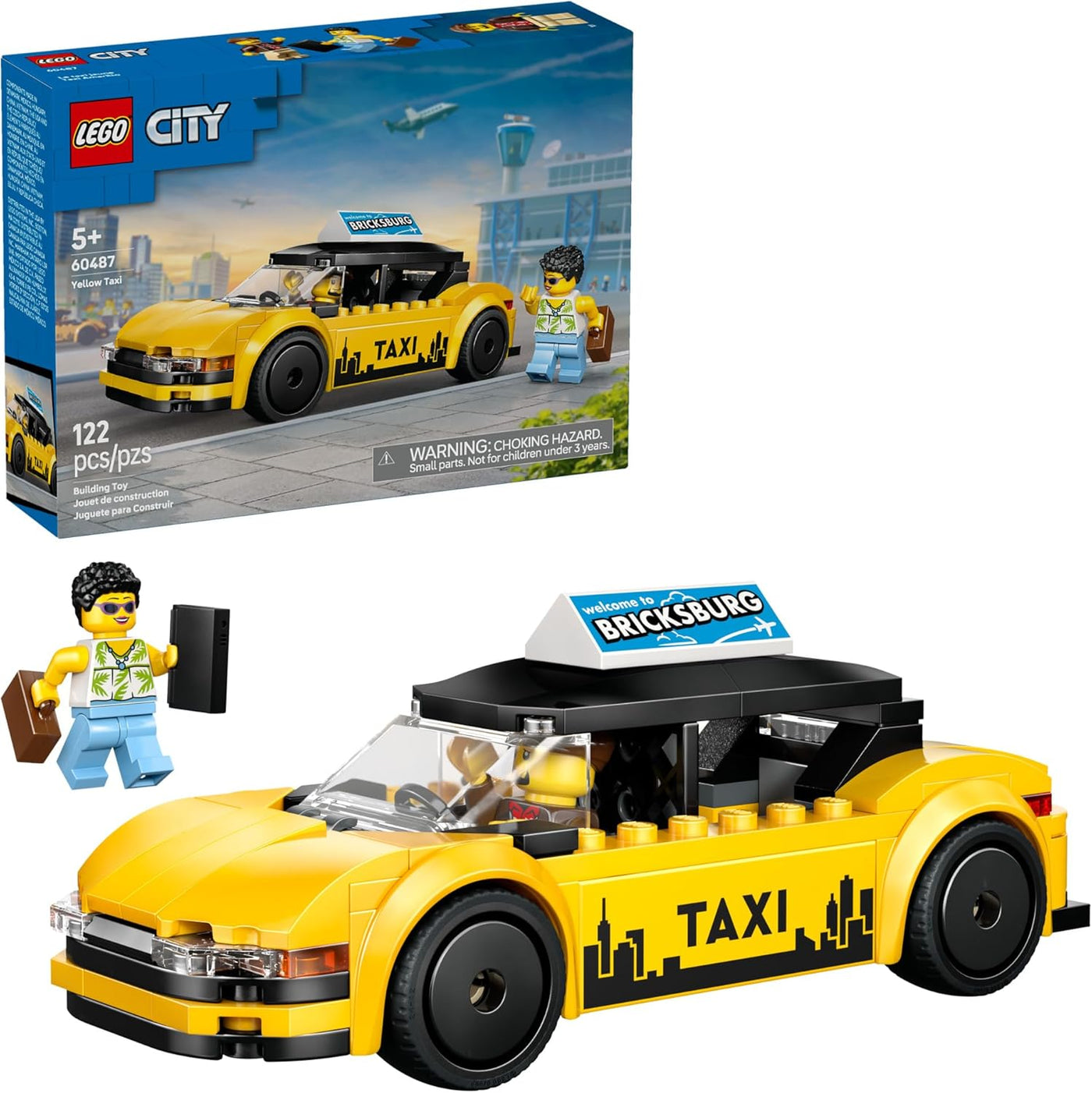 LEGO City Yellow Taxi Car Building Toy para niños juego de
