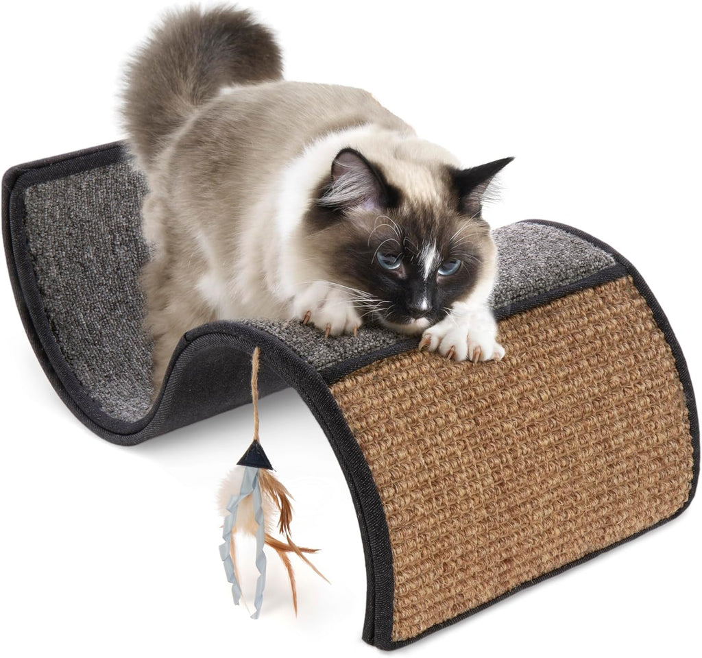Petlinks Dream Curl - Rascador para gatos, rascador de doble superficie, rascador para gatos y gatitos, gris, protector de muebles, talla única para todos los gatos