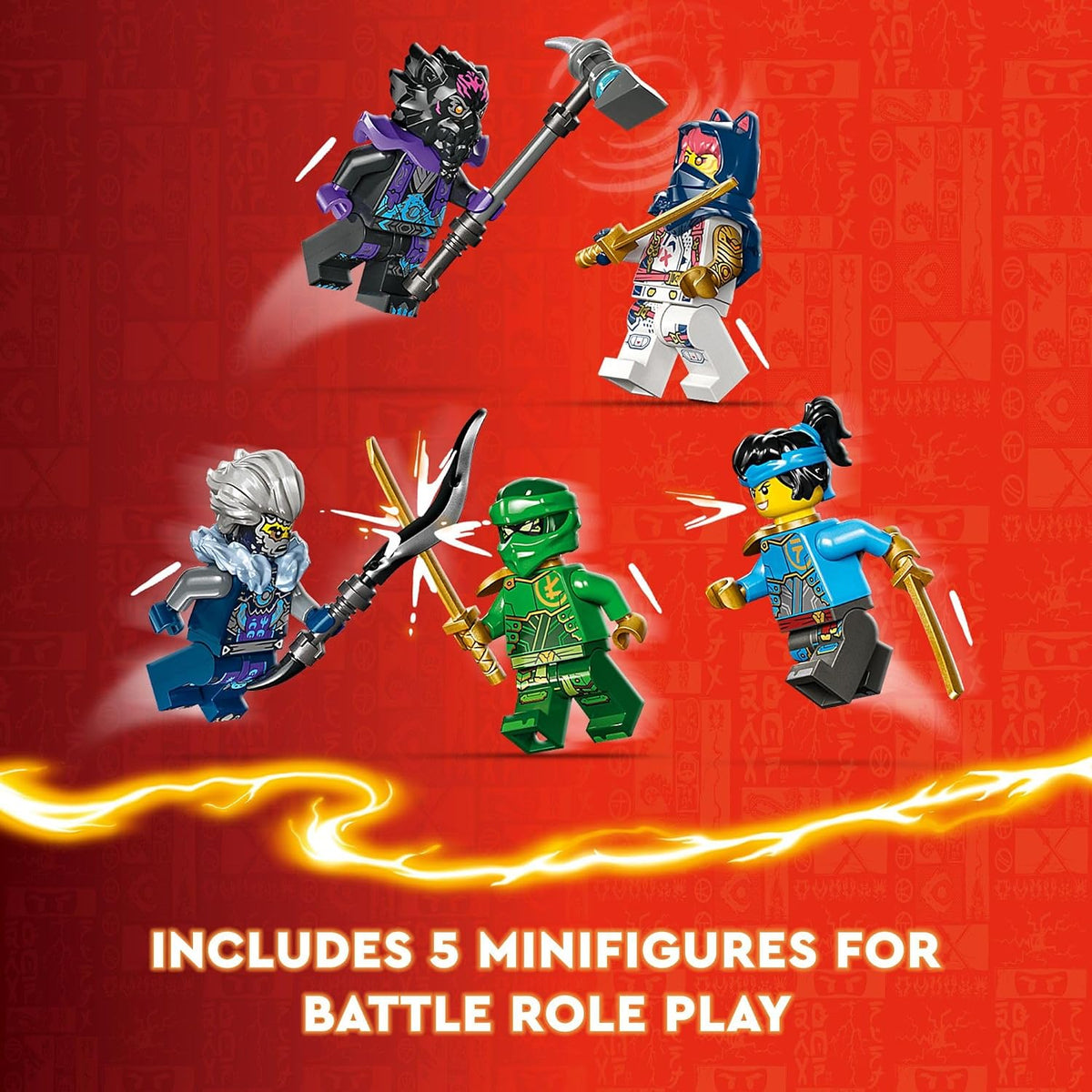 LEGO NINJAGO - Figura de acción de Egalt the Master Dragon, juego de batalla de juguete de héroe con 5 minifiguras ninja para juego grupal o independiente, idea de regalo de juguete de dragón para