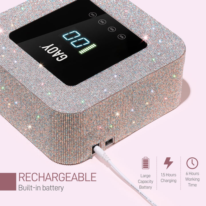 GAOY Lámpara de uñas LED UV inalámbrica para uñas de gel, luz UV re...