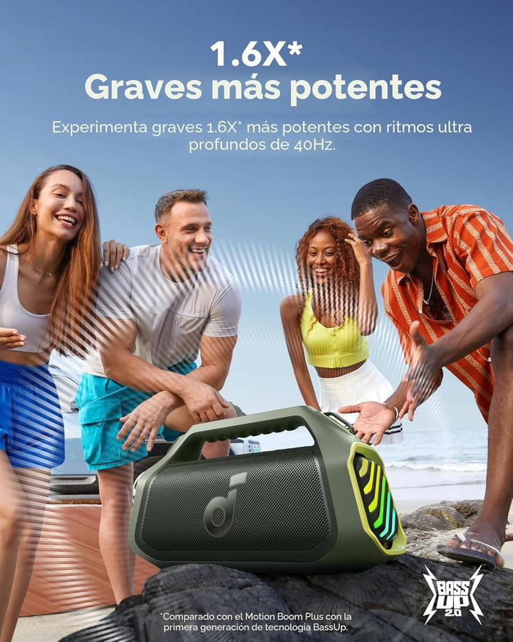 Soundcore Boom 2 Plus - Altavoz portátil de Anker, 140 W, 2+2 canal...