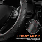 West Llama Funda para volante de piel de fibra de carbono con agarre antideslizante, diseño texturizado 3D, funda para volante de automóvil de 14.5-15 pulgadas, accesorio interior duradero (tamaño