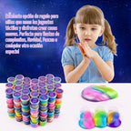 Paquete de 118 juguetes de slime para fiesta, mini galaxia a granel para aliviar el estrés para niños, masilla suave, juguete de bricolaje, suministros para el aula, cumpleaños, bolsas de regalo, calendario de Adviento