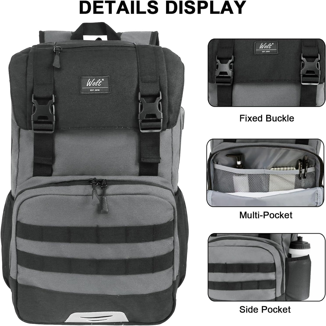 WOLT Mochila para computadora portátil con puerto de carga USB, par...
