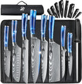 Juego de cuchillos de chef con bolsa de rollo, juego de cuchillos profesionales de 9 piezas