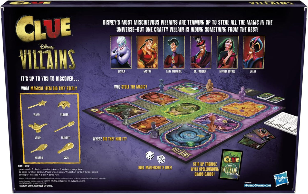 Hasbro Gaming Clue Disney Villains Juego de mesa para