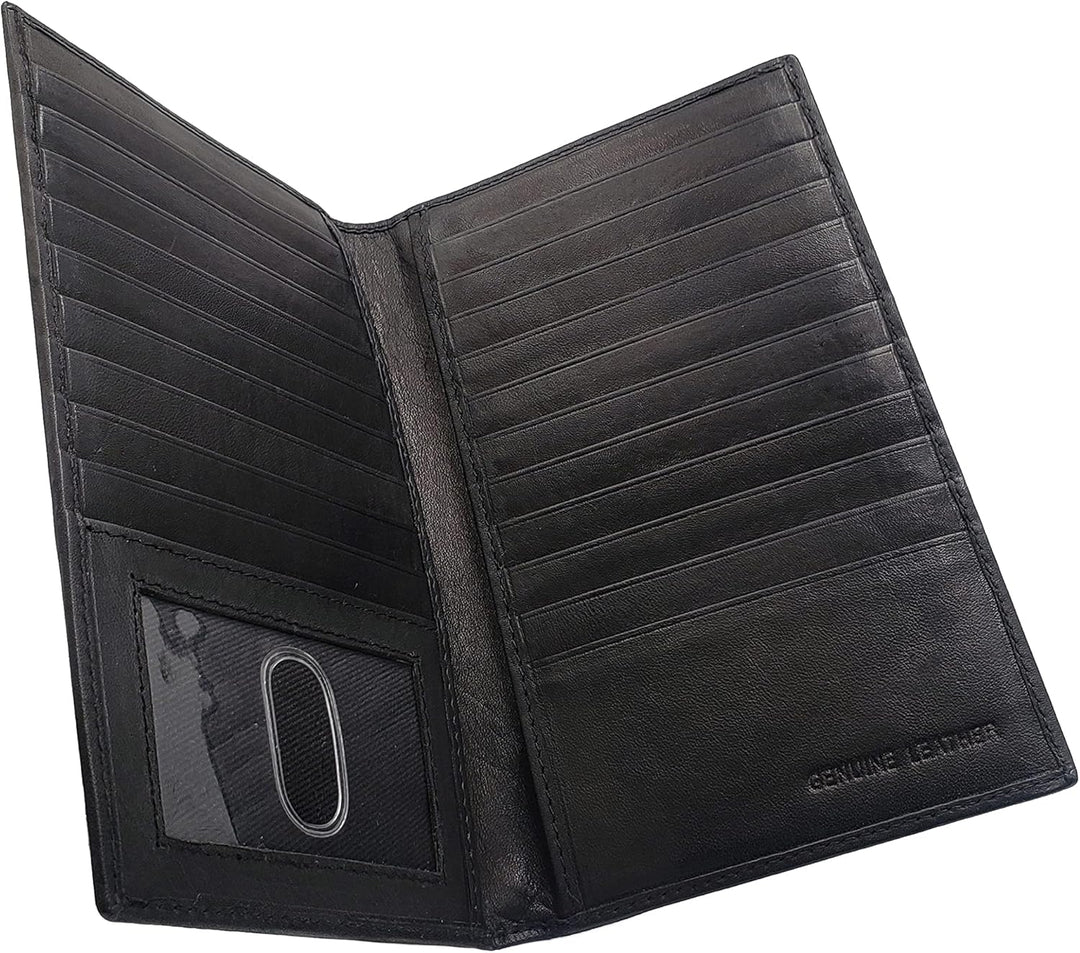 ag wallets Cartera larga de cuero genuino para hombre ID 19 de segu...