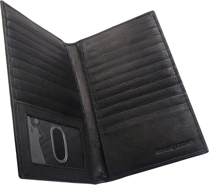 ag wallets Cartera larga de cuero genuino para hombre ID 19 de segu...