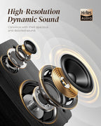 SoulBox S1 Reproductor de Discos de Vinilo con Altavoces Estéreo, Tocadiscos con Preamplificador Integrado, Brazo en Forma de S, 33/45 RPM - Negro