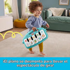 Fisher-Price Alfombra de juego para bebés Glow and Grow Kick & Play Piano Gym, juguete de aprendizaje musical azul con actividades de desarrollo para recién nacidos a partir de 0 meses