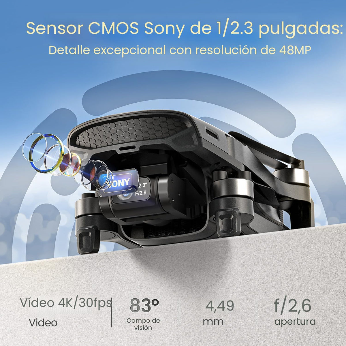Holy Stone HS900 Drone con Camera para Adults, 3-Axis Gimbal, 8K Photo, 4K/30FPS Video, 20000Ft Transmission, AI Follow Me, Smart Return, QuickShots, Beginner-Friendly