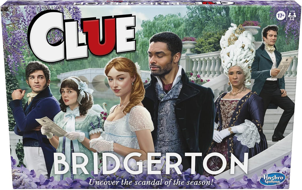 Hasbro Gaming Clue: Bridgerton Edition-Juego de mesa para edades 17+juego para fanáticos de Bridgerton para 3-6 jugadores, inspirado en la serie original de Shondaland en Netflix